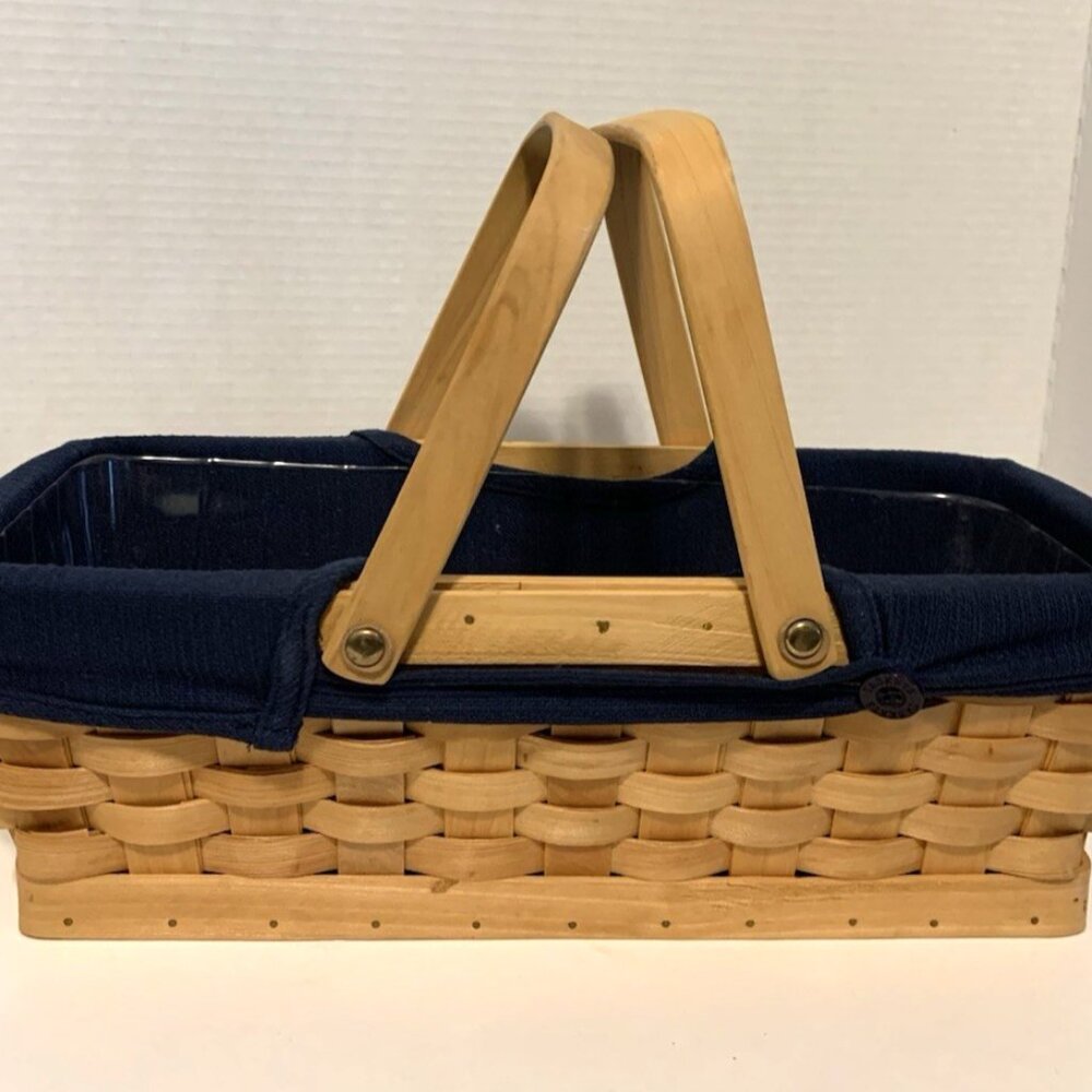 TASKETS RENAISSANCE Basket With Plastic & Cloth Liners Navy